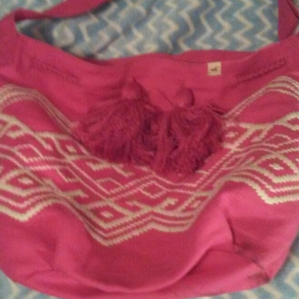 PINK HOLLISTER CROSS-BODY BAG.